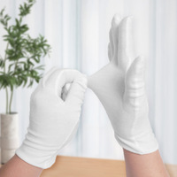Gants de travail en coton pur blanc, épais, haute élasticité, respirants, sans peluches, pour la protection du travail, vente en gros du fabricant