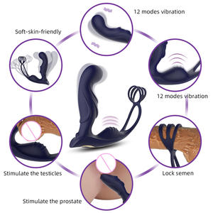 Máquina masajeadora de próstata recargable por USB, con luces indicadoras, tratamiento potente de vibración, máquina de estimulación Anal, 12 patrones - Product Image 4