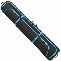 Ensemble de sacs de ski et de bottes pour hommes, pliables, avec roulettes, pour 2 paires de skis (195 cm), imperméables, en tissu Oxford 900D, entièrement rembourrés, à roulettes
