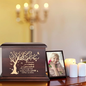 Urnes funéraires en bois naturel polies et peintes sur mesure <span class=keywords><strong>pour</strong></span> adultes, hommes, femmes, enfants - Grande boîte funéraire <span class=keywords><strong>pour</strong></span> enterration - Product Image 2