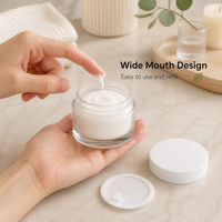 Pot cosmétique en plastique transparent avec couvercle blanc, vide, à double paroi, à large ouverture, 30ml 50ml 80ml 100ml 120ml 150ml, vente en gros