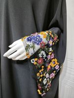 Robes arabes Cardigan Sequin Broderie Maille Manches Modeste Dubaï Abaya Vêtements Islamiques Ouvert Abaya Hiver Automne Respirant Sol