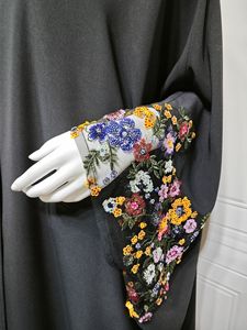 <span class=keywords><strong>Robes</strong></span> arabes Cardigan Sequin Broderie Maille Manches Modeste Dubaï Abaya Vêtements Islamiques Ouvert Abaya Hiver Automne Respirant Sol - Product Image 5