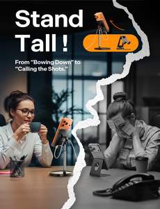 LISEN New Foldable Cellphone <strong>Holder</strong> Telescopic Mobile <strong>Stand</strong> Height Adjustable Mount for Bedside Table Zoom Meeting Conference - Product Image 2