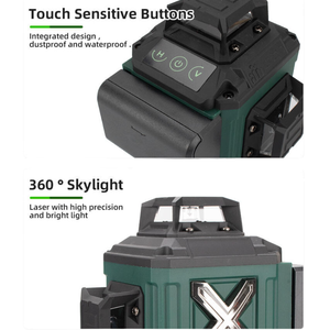 Nivel Láser Verde de Alta Precisión, Autonivelante, 360 Grados, Horizontal y Vertical, 16 Líneas, con 2 Baterías - Product Image 5