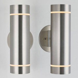 2*7W LED Durable Steel Outdoor GU10 Facade Wall Lights Wide Voltage AC85 265V White <strong>up</strong> <strong>Down</strong> for Commercial Entrance Lights - Product Image 5