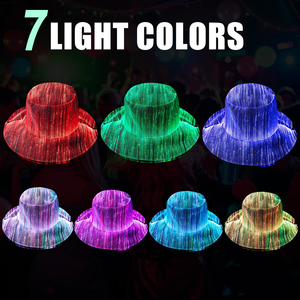 Sombrero Fedora Vaquero con Luces LED Intermitentes para Adultos, para Fiestas y Graduaciones, con Lentejuelas Plateadas y Borde LED RGB, Diseño Nuevo y Único - Product Image 6