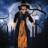 Accessoires suspendus de sorcière d'Halloween son lumineux fantôme maison hantée à commande vocale décorations de fête à thème