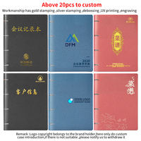 Carnet de notes à couverture rigide de taille A4 personnalisée, reliure à anneaux noire, journaux en cuir avec logo, cahiers d'affaires à feuilles mobiles bleus