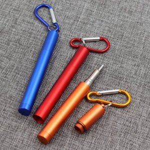 Portable Foldable Retractable Reusable Custom Eco-Friendly Stainless Steel 304 Telescopic Collapsible <b>Drinking</b> <b>Straw</b> Set Outdoor - Product Image 4