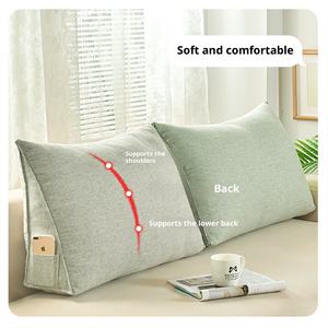 Cojín Triangular de Apoyo Lumbar Tejido para Cama, Sofá o Sillón con Espacio para el Cabecero, Ideal para Lactancia y Uso en Hoteles - Product Image 3