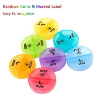 Gökkuşağı 7-Day haftalık hap saklama kutusu 14 AM PM konteynerler özel plastik ilaç tutucu saklama kutusu dayanıklı PP malzemeden yapılmış