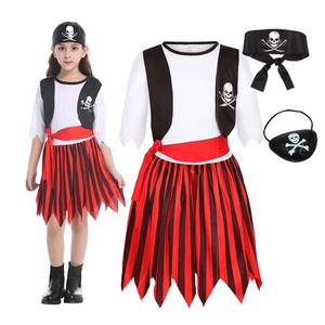 Costume <span class=keywords><strong>de</strong></span> <span class=keywords><strong>pirate</strong></span> des Caraïbes rayé pour petite fille pour la fête d'Halloween 2026, PRCS-003 - Product Image 1
