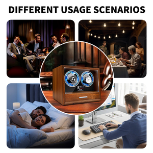 BLUETIDE Key Premium Scatola Carica Orologi Automatica in Legno di Noce a 2 Posti per Conservazione e Carica Orologi - Product Image 5