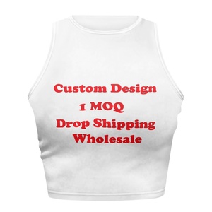 เสื้อครอปแขนกุดสไตล์ฮิปฮอปสีพื้นฤดูร้อนสีพื้น - Product Image 2