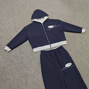 Tuta Sportiva Pesante Personalizzata con Logo, Set Felpa e Pantaloni da Uomo, Tuta a Doppio Strato OEM - Product Image 3