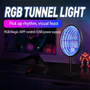 Lampe d'ambiance RGB 3D Abyss à mille couches de miroirs pour synchronisation musicale, idéale pour chambre à coucher et maison intelligente - Product Image 3