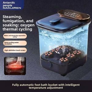 Masseur de pieds pliable professionnel avec bulles d'air chaud et rouleaux - 7 modes de minuterie, bain de pieds portable pour la maison - Product Image 6