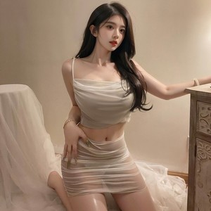 Lemon Story Lingerie Ensemble 2 pièces en maille transparente moulant en mousseline pour femme, tenue sexy pour rendez-vous 8810 - Product Image 1