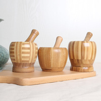 Pilon multifonctionnel manuel en bambou pour ail, épices, fruits et légumes, gingembre et ail