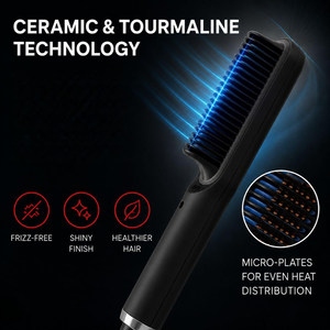 Brosse lissante ionique professionnelle MCH avec revêtement céramique anti-brûlure et écran LED pour usage domestique ou hôtelier - Product Image 2