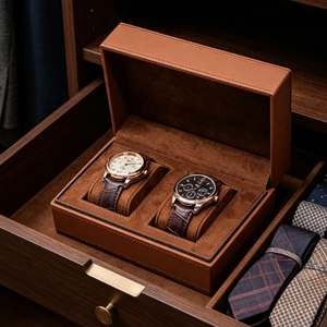 Support de montre rectangulaire classique en cuir artificiel personnalisé haut de gamme avec logo, boîte cadeau élégante pour la Saint-Valentin - Product Image 6