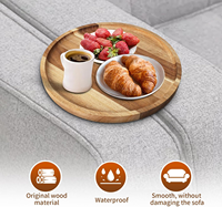 Table de canapé pliable ronde en bois massif naturel, écologique, qualité alimentaire