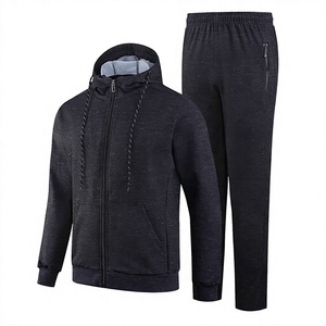 Men's Two Piece Tracksuit Set Hooded <b>Zip</b> Up Sweatshirt <b>Jogger</b> Pants Casual Sportswear Athletic Outfit Solid Color Full Length - Product Image 1