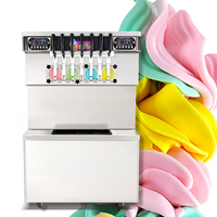 Machine à glace molle professionnelle 7 saveurs en acier inoxydable de haute qualité 60-65L/h certifiée CE pour lait/fruits et snacks