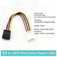 Cable de alimentación IDE a SATA de 4 pines tipo D grande, cable de alimentación de disco duro IDE a Serial ATA