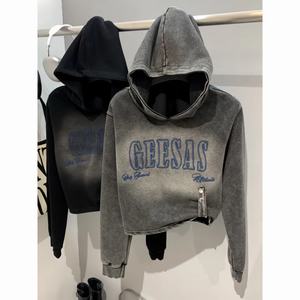 Sweat-shirt à capuche dégradé vintage américain 2025 pour femmes, printemps et automne, tendance rétro, marque tendance, fille épicée, coupe ajustée - Product Image 1