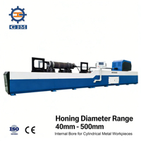 Machine de rodage CNC horizontale pour trous profonds, destinée au finissage de précision des alvéoles internes des tubes en acier de cylindres hydrauliques