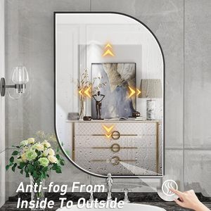 <span class=keywords><strong>Miroir</strong></span> de salle de bain LED vintage minimaliste moderne avec halo frontal et commande tactile pour coiffeuse, hôtel, salle de maquillage, chambre à coucher - Vente en gros - Product Image 5