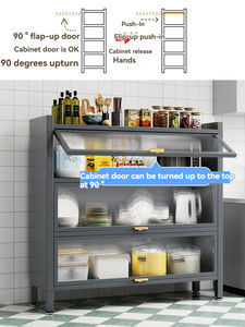 2024 New Design <b>Metal</b> <b>Storage</b> Units Multilayer Cabinets Kitchen Strong Load-Bearing Large Capacity Hutch <b>Locker</b> - Product Image 2
