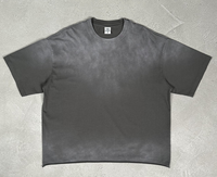 T-shirt ample pour homme en coton tricoté 100% vintage rustique à manches courtes T-shirt ample pour homme Impression DTG Logo T-shirt