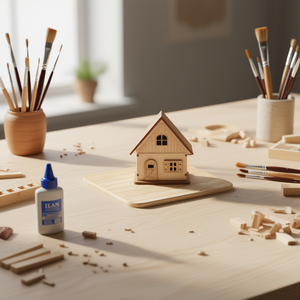 Tavola quadrata in legno Iln 15x10x0,5 cm per progetti artigianali 12 pz - Product Image 2