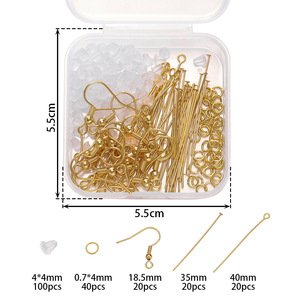 Jewelry Findings Kit Ear <b>Hooks</b> T-Stitch 9 Stitch Mixed Shapes For <b>Earring</b> Making Copper Gold Plated Silver White Gold - Product Image 5