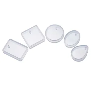 Kit de molde de chaveiro diy, pingente de caixa de água, molde oval quadrado redondo, de resina para chaveiro, 20 peças