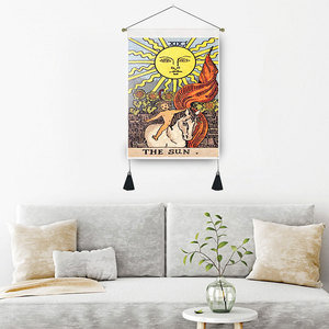 พรมแขวนผนังรูปปั้นพระพุทธรูปแบบสั่งทำ,ผ้าลินินผสมคอตตอนสำหรับประดับบ้านสไตล์นอร์ดิกภาพศิลปะแขวนผนังติดผนังขนาด35*50ซม. - Product Image 4