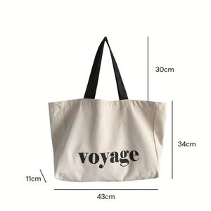 Sac fourre-tout en toile organique personnalisé, imprimé, robuste, multifonctionnel, réutilisable, fabriqué en usine OEM, avec poignée en corde, pour les voyages, respectueux de l'environnement - Product Image 6
