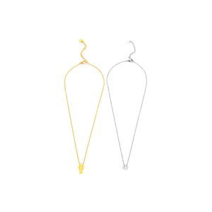 Collar con colgante en forma de H de acero inoxidable, chapado en oro, joyería minimalista de moda para mujer. - Product Image 1