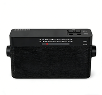 Radio portable AM/FM de type pointeur, récepteur compact noir élégant avec antenne télescopique et poignée de transport