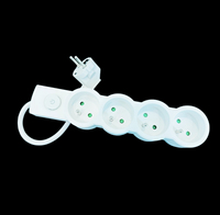 Prise 16A, interrupteur à 4 positions, 4 prises électriques pour usage domestique, longueur de câble de 1,5 m, prise 16A