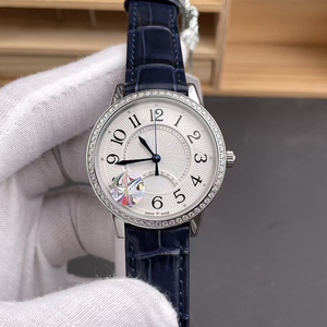 Reloj de pulsera elegante y minimalista francés con esfera blanca, correa de cuero azul, resistente al agua, con reserva de energía automática para día y noche, ¡en oferta! - Product Image 2
