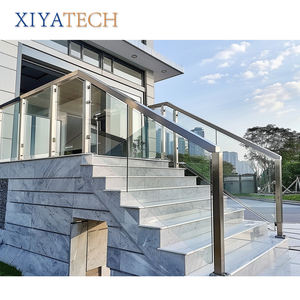 XIYATECH exterior diseño moderno barandilla acero inoxidable escalera redonda pasamanos balcón vidrio aluminio U canal valla - Product Image 5