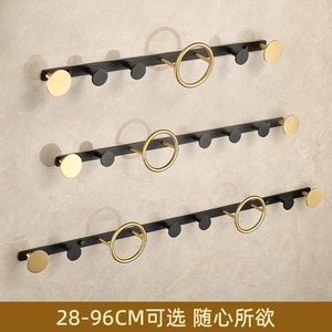 Perchero de pared estándar de cobre, estilo moderno minimalista, para baño, dormitorio, entrada, con ganchos, acabado en negro y dorado - Product Image 4
