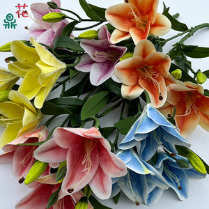 Bouquet de fleurs en soie Lily, imperméable, décoration d'intérieur, style moderne, fleurs artificielles pour la décoration d'hôtels et de restaurants - Product Image 2