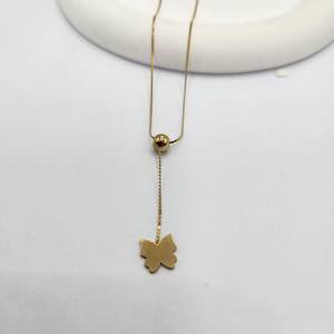 Damen 18 Karat vergoldet Edelstahl Doppels chicht Ball Y Anhänger Halskette 40 5cm wasserdicht Trendy Buddhismus Mode accessoire - Product Image 2