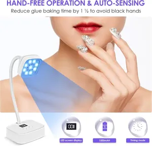 <b>Wireless</b> Nail <b>Lamp</b> LED UV Nail Dryer Rechargeable Auto Sensing Touch Control Fast Drying Nail Light 360. Bendable Table <b>Lamp</b> - Product Image 6