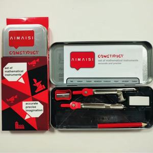 Trousse <span class=keywords><strong>de</strong></span> géométrie métallique 4 couleurs pour enseignant, avec compas 10 pièces, design élégant pour étudiant, haute qualité - Product Image 4